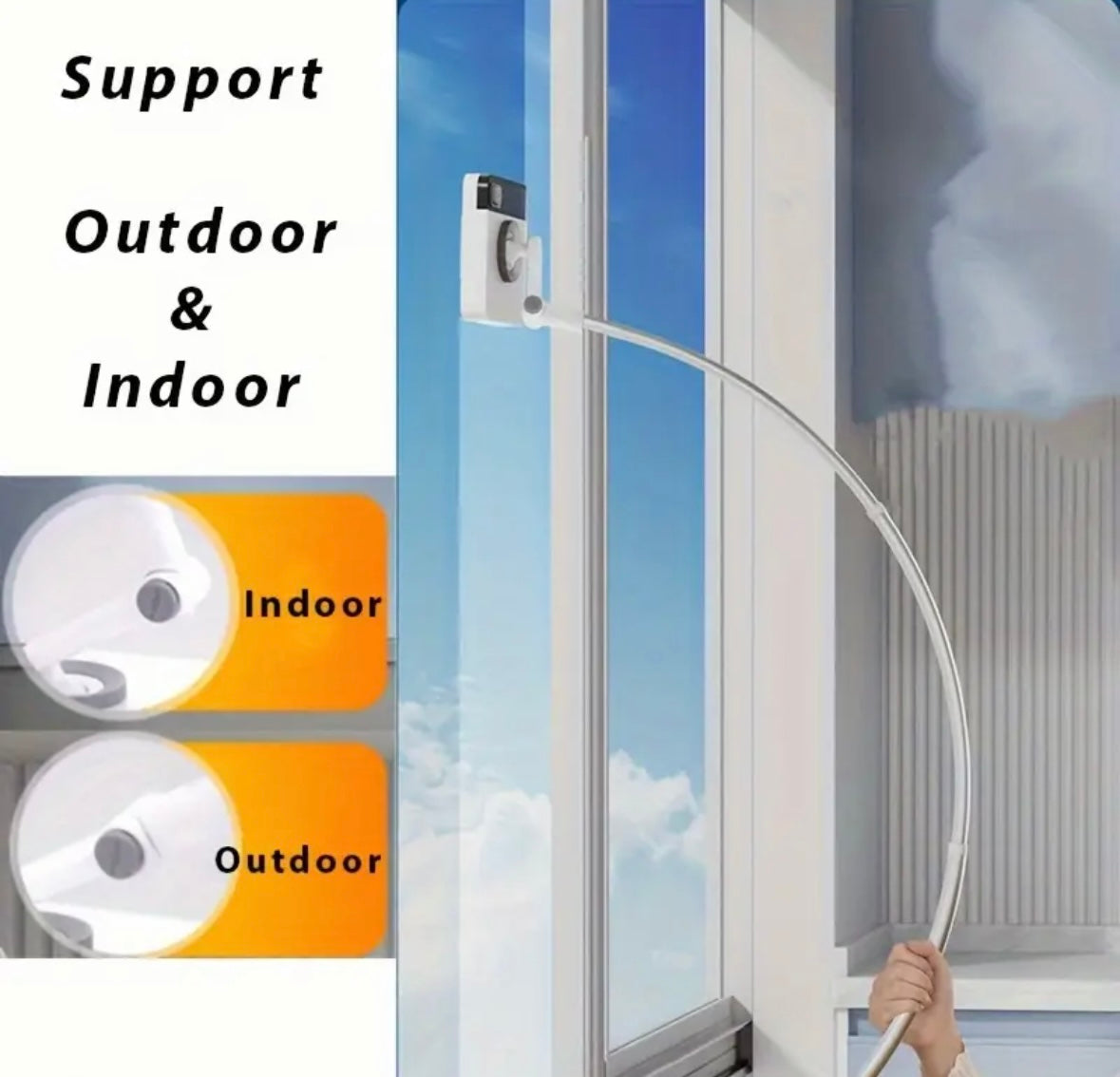WindowEx U-Shaped Glass Wiper for Tall Windows — Double-Sided High-Rise Window Cleaner (70cm, 110cm, 130cm)