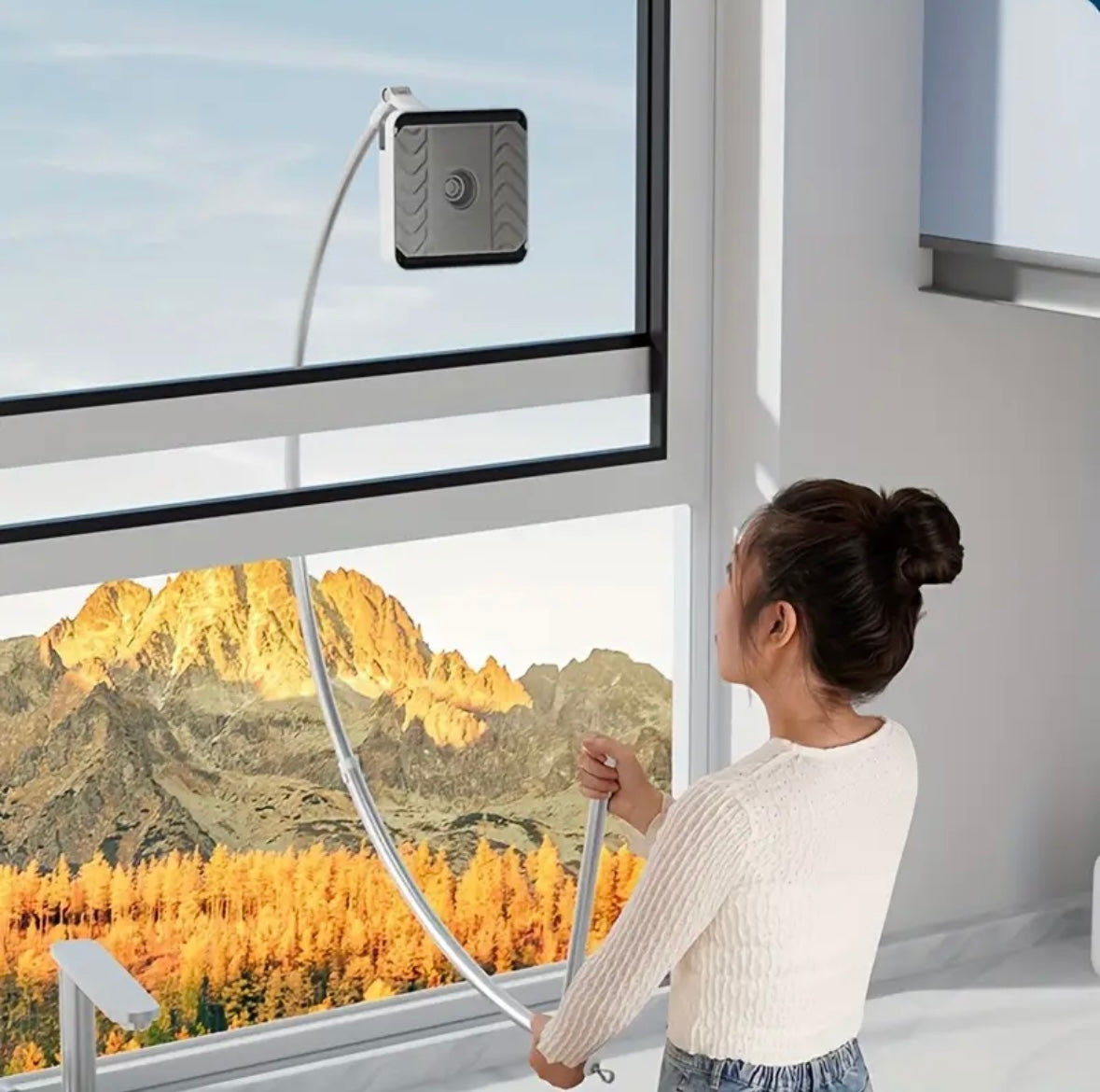 WindowEx U-Shaped Glass Wiper for Tall Windows — Double-Sided High-Rise Window Cleaner (70cm, 110cm, 130cm)